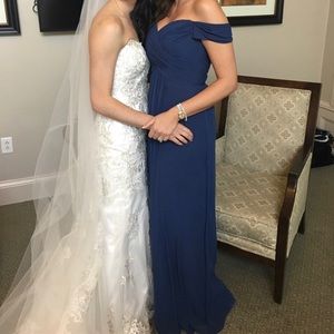 Dessy Collection off the shoulder maxi dress